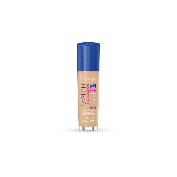 Rimmel - Match Perfection Foundation - Fondotinta Liquido 200 Soft Beige 3 Rimmel - Match Perfection Foundation - Fondotinta Liquido 200 Soft Beige