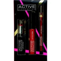 Active Cosmetics Pucker Up Lip Confezione Regalo 28g Rossetto + 7.4ml Lucidalabbra + 1.08g Matita Labbra