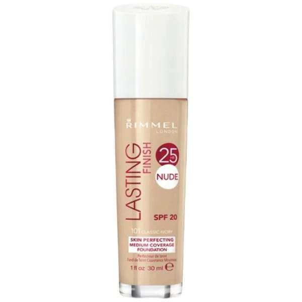 Rimmel Lasting Finish Nude Fondotinta SPF20 30 Ml Classic Ivory 101 3 Rimmel Lasting Finish Nude Fondotinta SPF20 30 Ml Classic Ivory 101