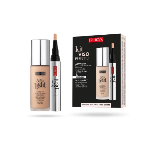 PUPA Fondotinta ACTIVE LIGHT 020 + CORRETTORE 002 Kit Viso Perfetto 3 PUPA Fondotinta ACTIVE LIGHT 020 + CORRETTORE 002 Kit Viso Perfetto