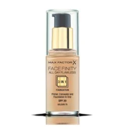 MAX FACTOR FONDOTINTA FACEFINITY ALL DAY FLAWLESS 3 IN 1 75 Golden